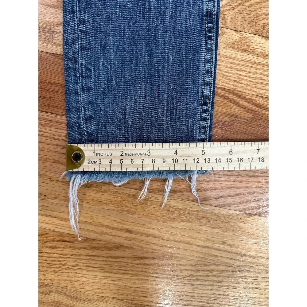 Vigoss Jeans Womens Size 25x25 Skinny Crop  Distressed‎ Blue Denim Medium Wash